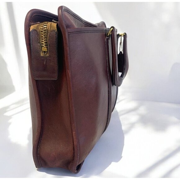 Coach Vintage Burgundy Leather Slim Satchel Large 1970s/80s Full Grain Cowhide - Picture 7 of 16